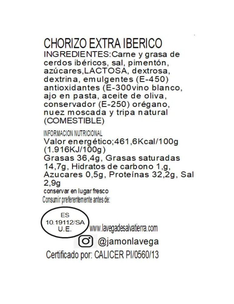 Chorizo ibérico cular Guijuelo