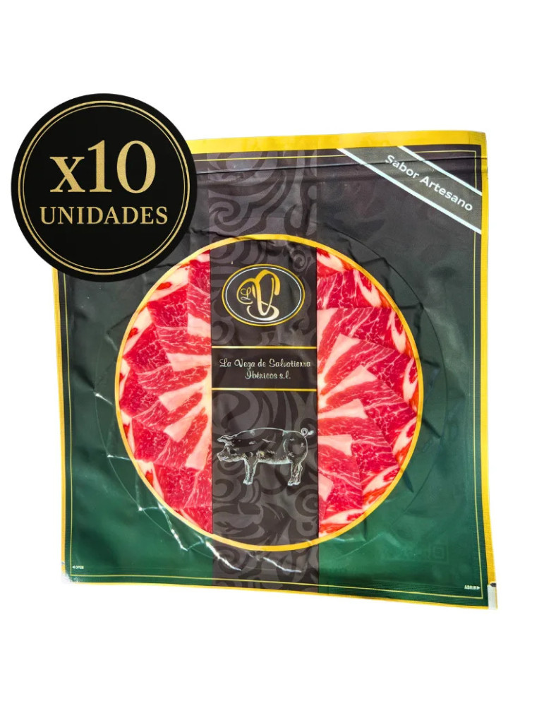 10 platos de paleta de cebo de campo ibérica 50% raza ibérica loncheada