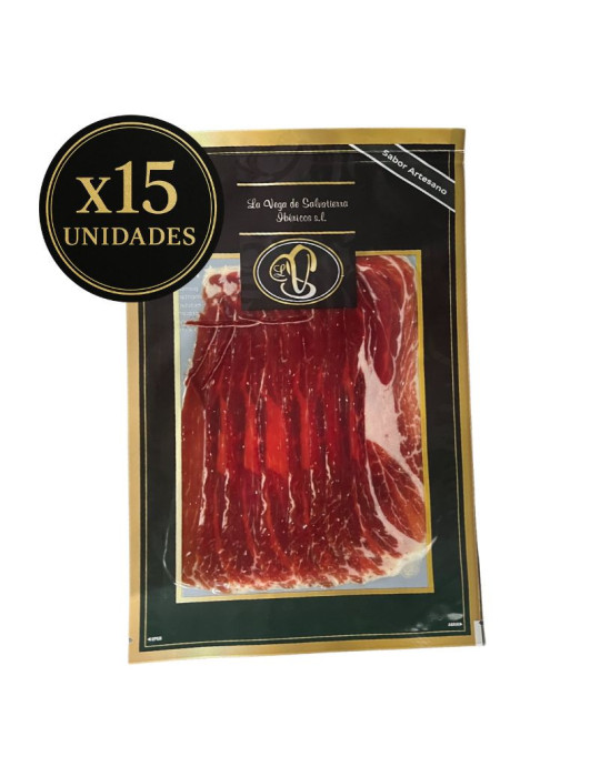 10 sobres de jamón de cebo ibérico 50% raza ibérico loncheado
