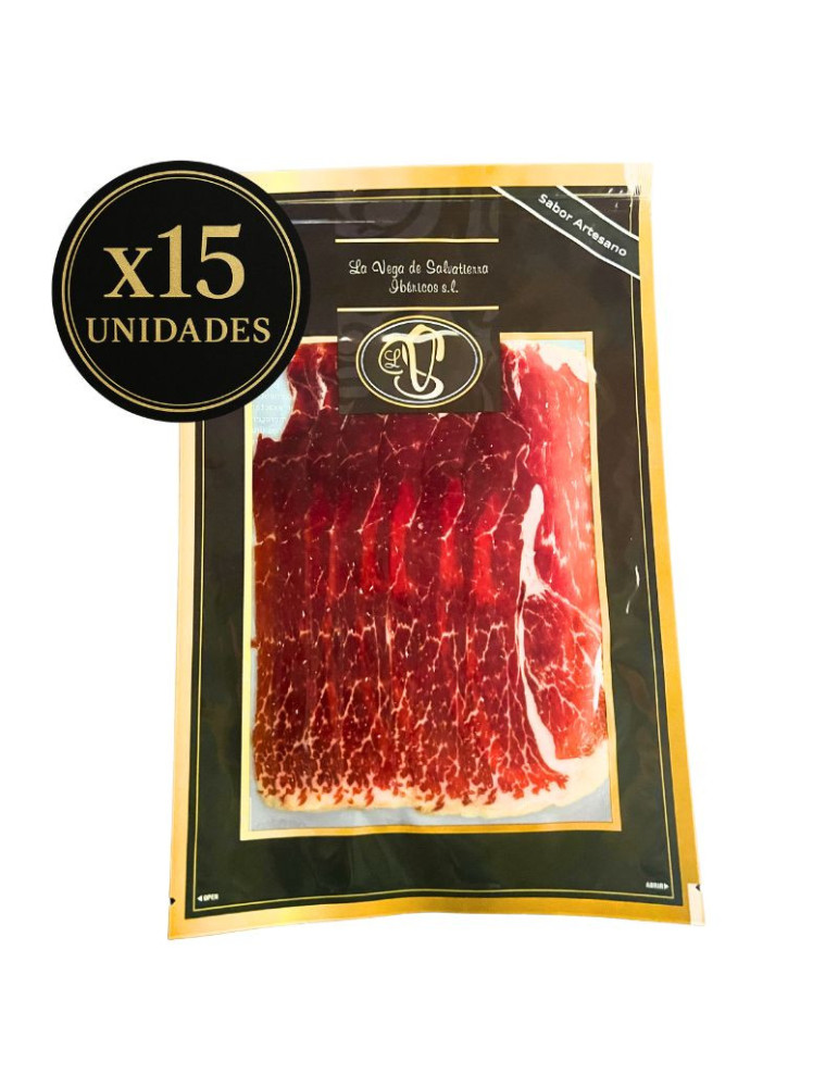 10 sobres de jamón cebo de campo ibérico 50% raza ibérico loncheado
