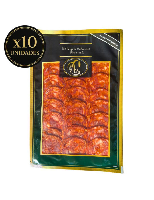 10 sobres de chorizo ibérico loncheado