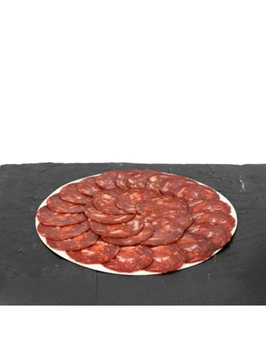 10 platos de chorizo ibérico envasado