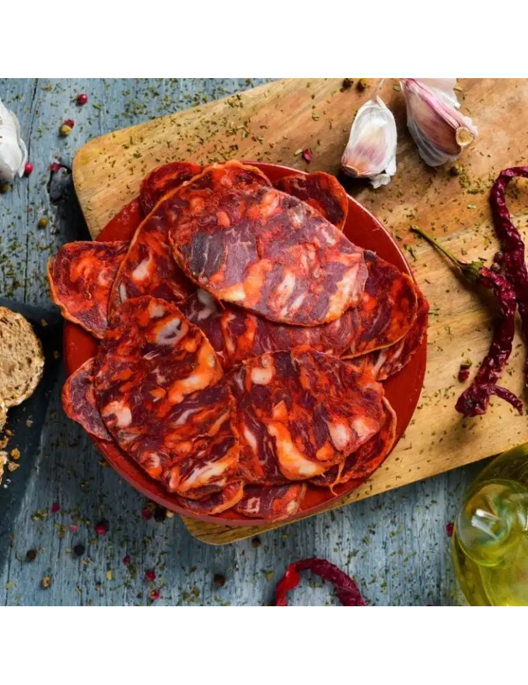 10 platos de chorizo ibérico envasado