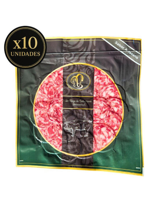 10 platos de salchichón ibérico cortado