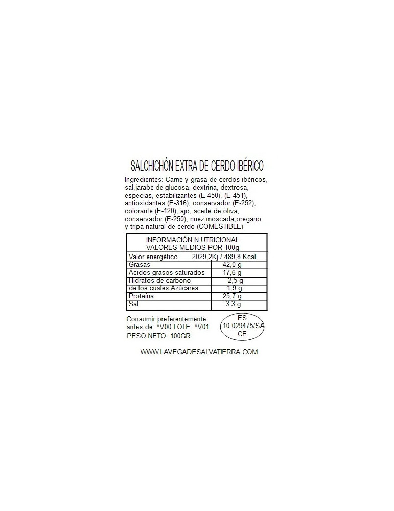 Comprar Salchichón Ibérico Cular | Tradición Artesana La Vega